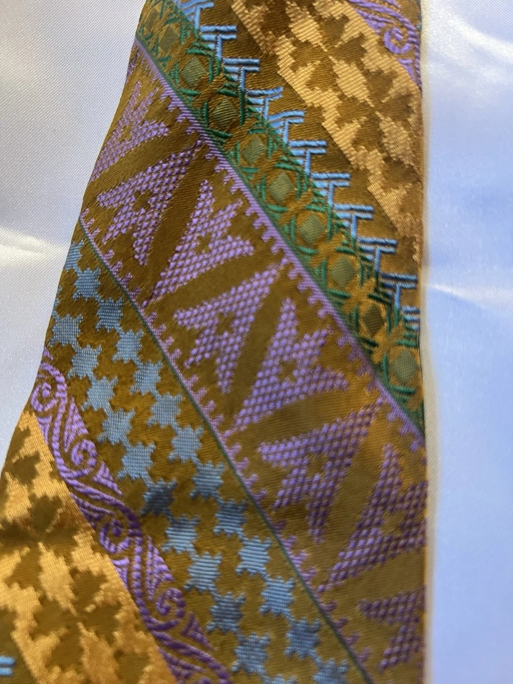 Corbata de Colección Pargo Clip/A Presión Cuello Texturizada/Tejida Dorado y Pasteles Brillante Patentada Foto 3 de 4