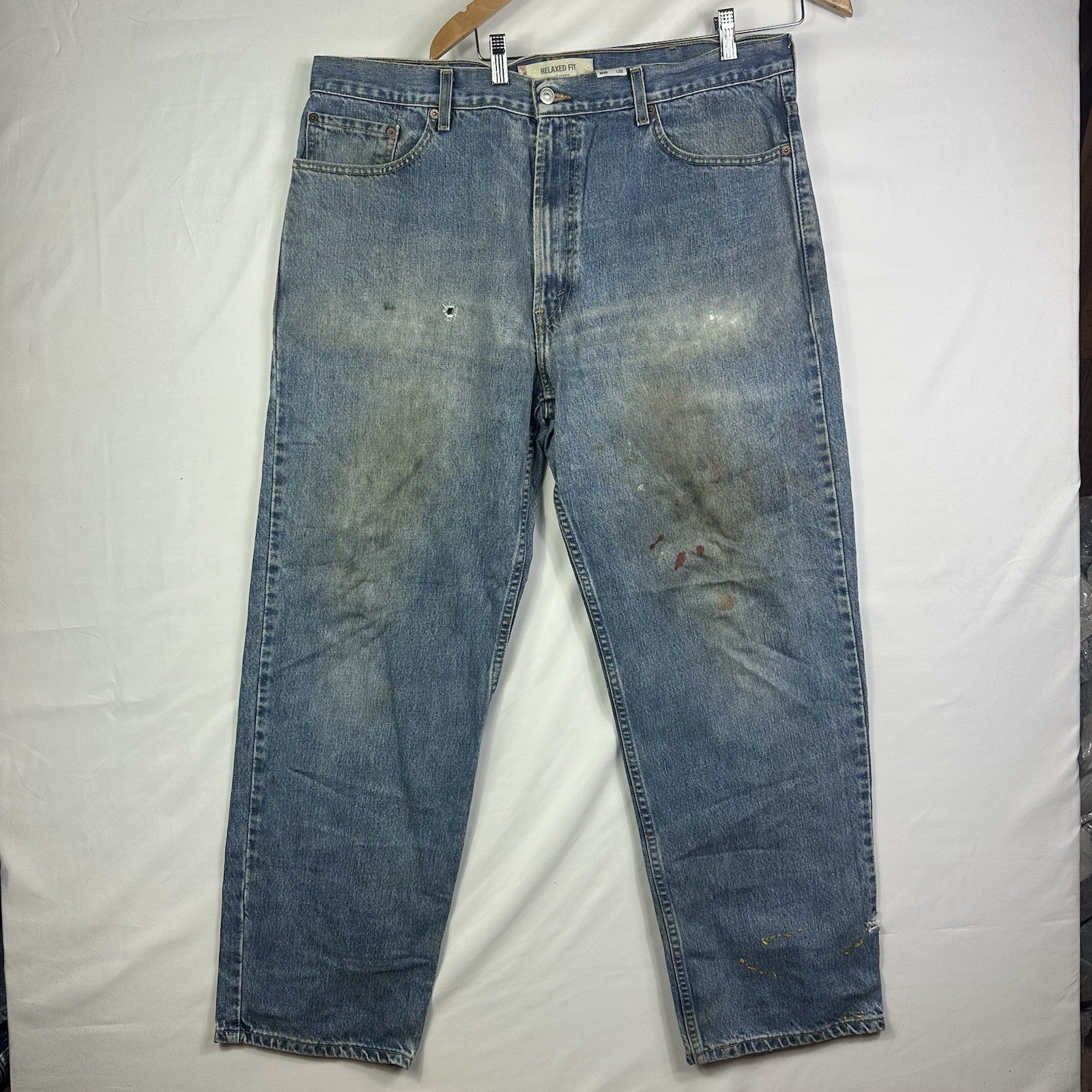 Levi's 550 Jeans Men's 40x32 Relaxed Fit Tapered Leg Blue Light Wash Denim