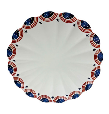 Pottery Barn DUPE Cabana Americana Scalloped Edge Melamine Serving Platter 15''