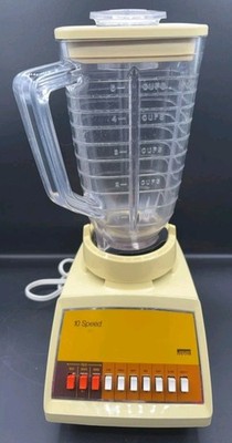 Montgomery Wards Signature 10 Speed Solid State Mixer Blender Yellow Vintage
