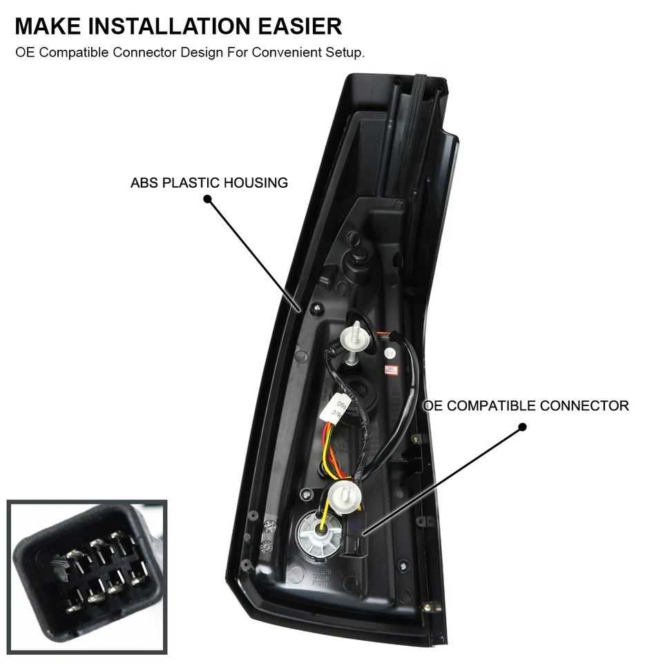 Fits 2003-2007 Cadillac CTS Clear LED Bar Tail Lights Brake Lamps Left+Right Foto 4 de 4