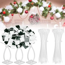 60 Pcs Christmas Garland Ties Adhesive Mounts Christmas Garland Fasteners Rem...