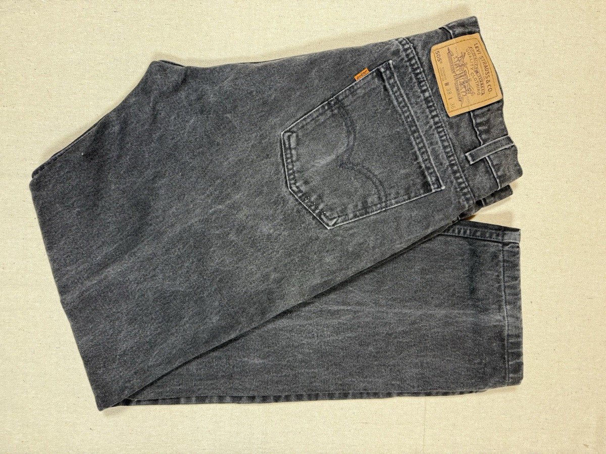 Vintage 90s Levis 505 Jeans Mens Black Orange Tab USA Made Fits