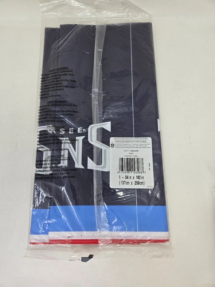 NFL Tennessee Titans - Plastic Tablecloth 54"x102" Rectangle #729531 Licensed - Image 2 of 3