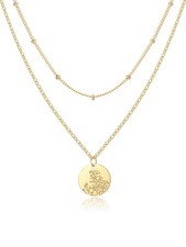 Birth Flower Necklace, 14K Gold Plated Layered Necklaces for Women, Birth Month