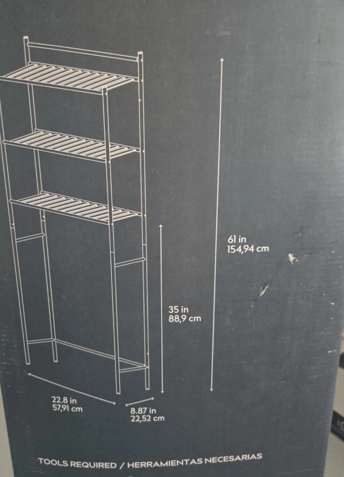 Over the Toilet Rack3 Tier Tower Shelf Bathroom Storage Organizer Space Save NEW - Image 3 of 4