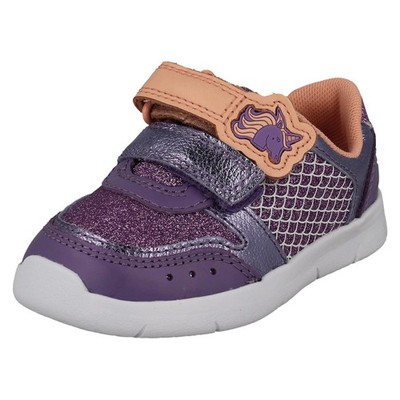 Mädchen Clarks Ath Horn T Leichte Turnschuhe Mit Esmerelda Sea-Unicorn Motiv