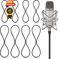 8 Pieces Black Universal Elastic Bands Replacement Microphone Shock