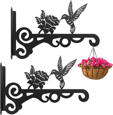 Wall Plant Hanger 10 Inch Metal Bracket Bird Design Indoor Outdoor 2 Pack