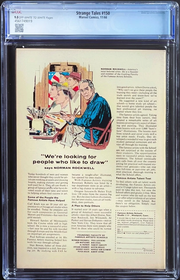 Strange Tales 150 CGC 1966 Marvel Comics 1st App Silver Age Dr Strange KEY MCU - Image 4 of 4