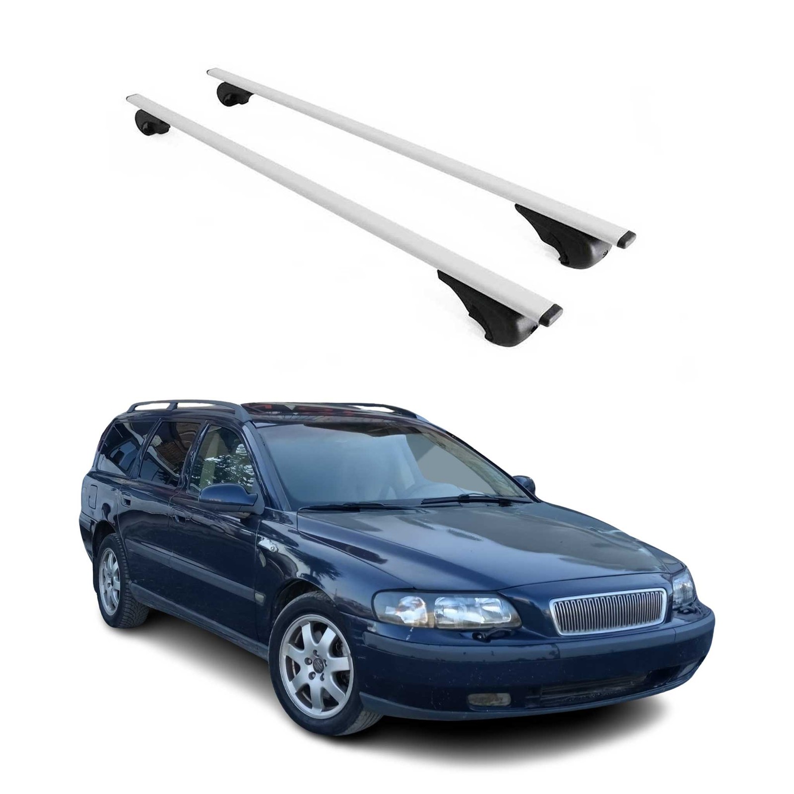 Barres de toit Volvo V70 XC70 1997-1999 pour sports d'hiver et camping