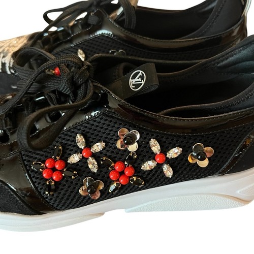 Louis Vuitton Bijoux Mesh Crystal Embellished Floral Sneakers EU 39 US 9 - Picture 7 of 15