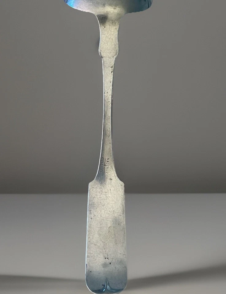 19th Century VAUTROT GILLETT Coin Silver Dinner Serving Gravy Laddle Spoon 25gr - Image 4 of 4