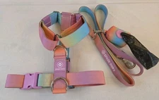 Spark Paws Harness Leash & Poop Bag Set Color: Pastel Icing Sz Small Heavy Duty
