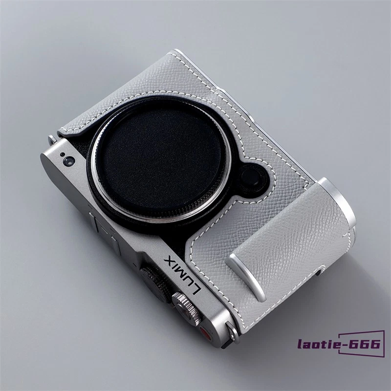 Medio estuche con agarre de cuero para cámara Panasonic S9 inserción de metal milicase hecho a mano  Foto 2 de 4