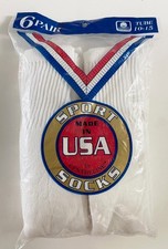 Centreline Vintage Cotton Tube Socks Men's Size 10 - 15 - 6-Pairs USA NOS