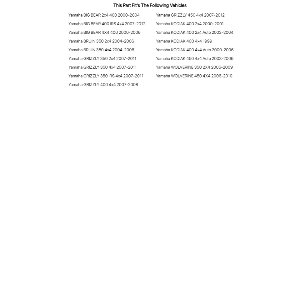 K & L Carburetor Parts Kit For YAMAHA GRIZZLY 350 4x4 2007-2011 - Image 3 of 3