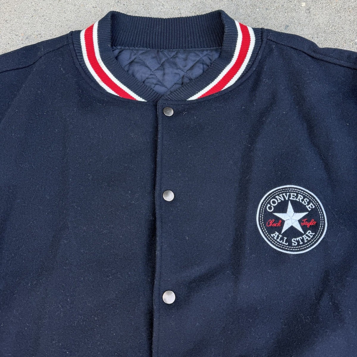Vintage 90s Converse All Star Leather Wool Letterman Varsity