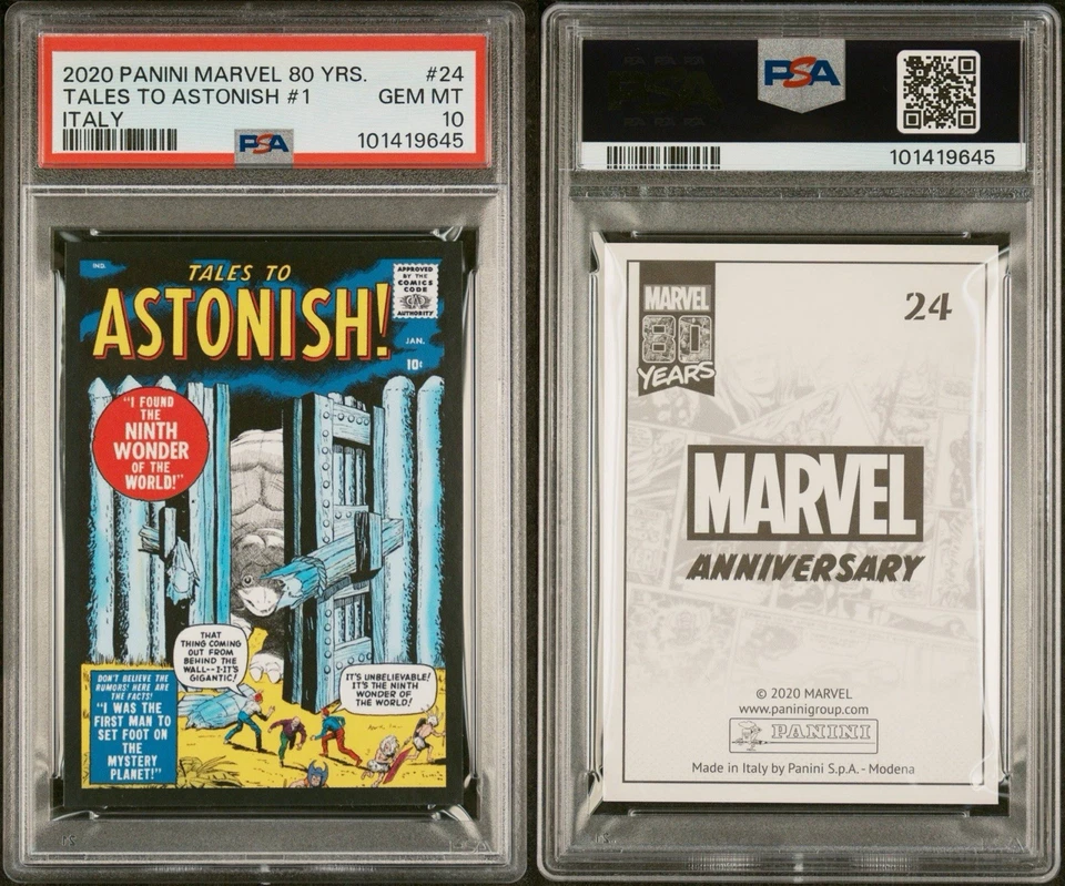 2020 Marvel 80 Years Anniversary Stickers Italy Tales to Astonish #1 #24 PSA 10 - Image 3 of 3