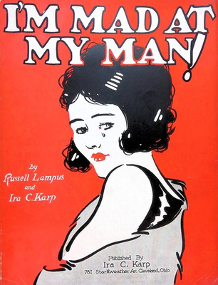 #ad I#x27;m Mad At My Man Sheet Music Russell Lampus Ira Karp 1926 Pretty Lady Cover Art $7.99