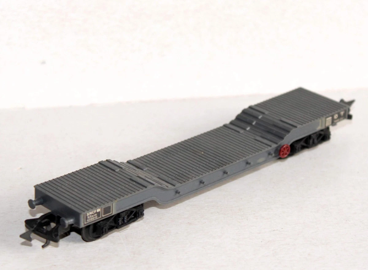 RARE Jouef HO 6581B Wagon Plateforme Surbaissée + Charge Rouleau Compresseur Corgi - Excellent état