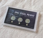 Complete 1943 Steel Penny Mint Mark Collection P D & S Mint Case COA