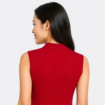calvin klein red dress with gold zipper Calvin Klein Red Short Sleeve Sheath Dress