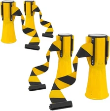 Pyle 4 Pcs. Traffic Cone Emergency Belt- Retractable Traffic Cone Hazard Warning