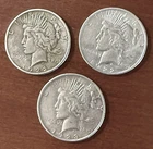 Lot Of 3 Peace Silver Dollars. 1922-S, 1922-D, 1923-D. Beautiful Coins