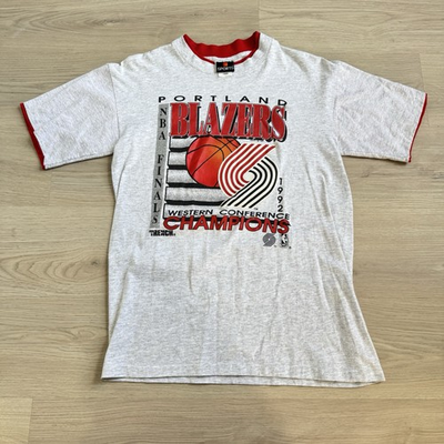 #ad Vintage Portland Blazers 1992 NBA Western Conference Champions NBA Finals Shirt $59.99