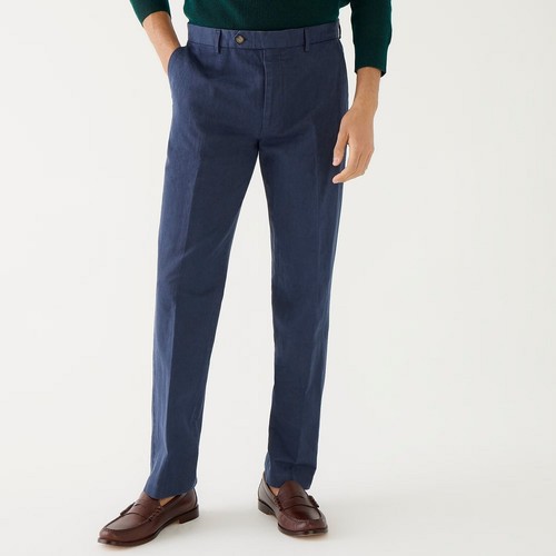 J.CREW Traje Chaqueta y Pantalones Azul Marino Blazer Algodón Lino Chino 40 34 Conjunto Completo Informal - Imagen 6 de 15
