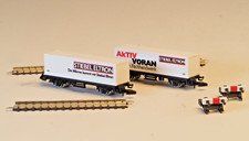 Marklin Z-scale STIEBEL ELETRON special edition box, 2 container cars, 2 bumper