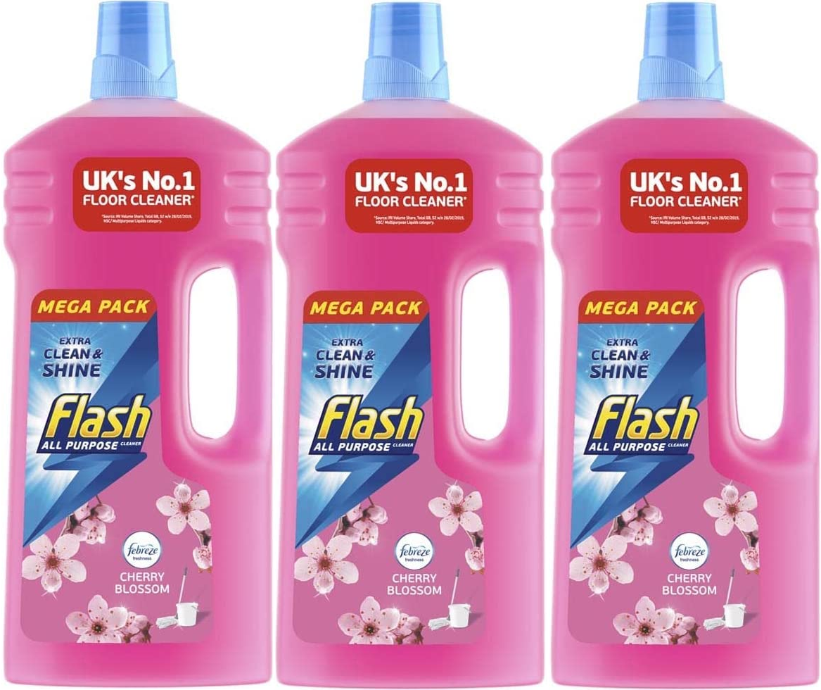 3 x Flash All Purpose Multi Surface & Floor Cleaner Cherry Blossom 1.5L