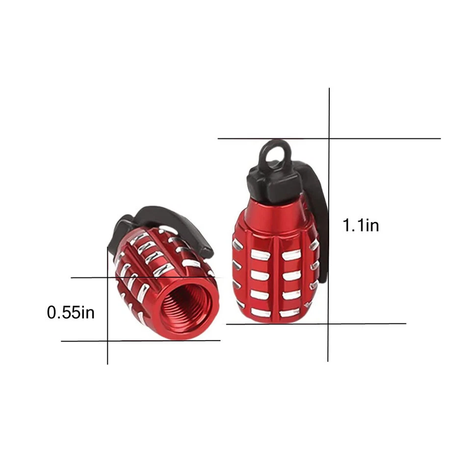 Комплект из 4 металлических колпачков на штоки клапанов шин для гранат бомб воздушных пылезащитных колпачков отделка - Изображение 2 из 4