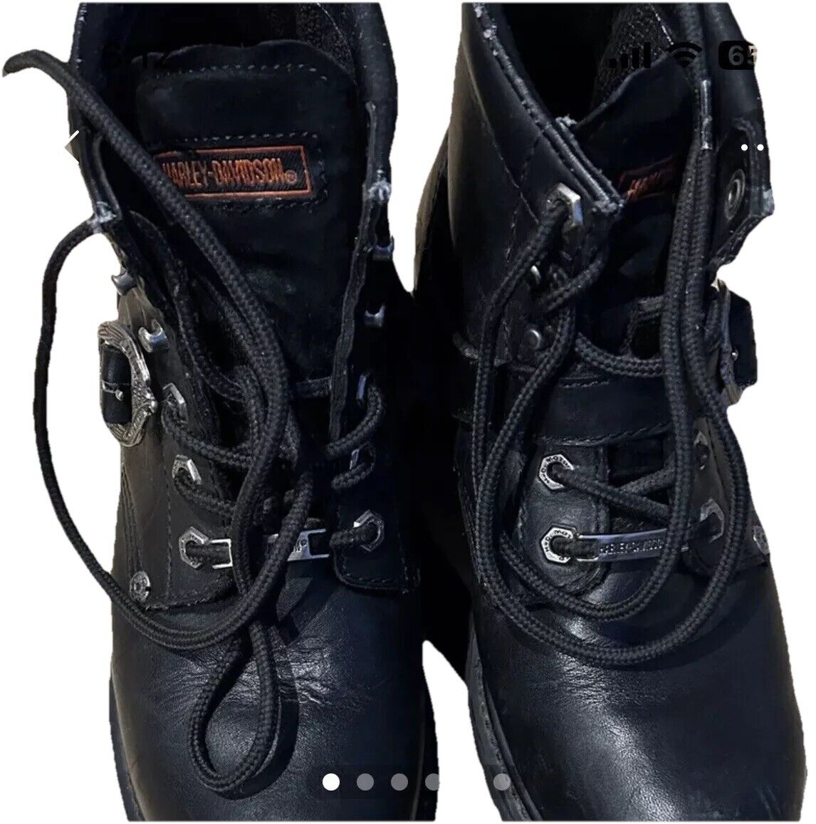 Vtg Harley Davidson: Women's Black Leather Boots Chunky Vtg Harley Davidson: Women's Black Leather Boots Chunky