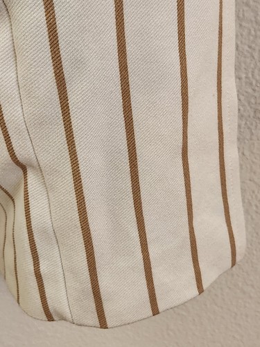 Chico's Women's Striped Long Ponte Vest Jacket Ecru and Modern Khaki 3P Petite - Picture 5 of 10
