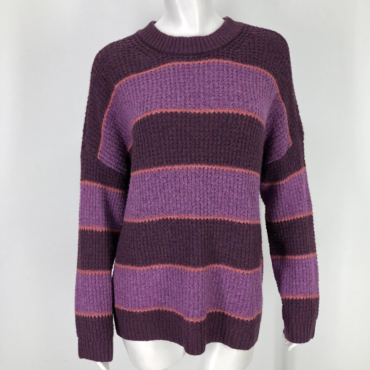American Eagle Sweater Womens Small Striped Oversized Purple Soft Pullover  S | eBay