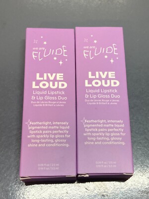 lot of 2 We Are Fluide  Live Loud  Lip Love | Liquid Lipstick & Lip Gloss Duo