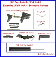 LPK For Both G-17 & G-19 Gen 1 to 3 P80 Extended Slide lock + Extended Release