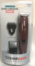 Conair Man Beard & Mustache Corded Plug-In Trimmer with 3 All Purpose Combs