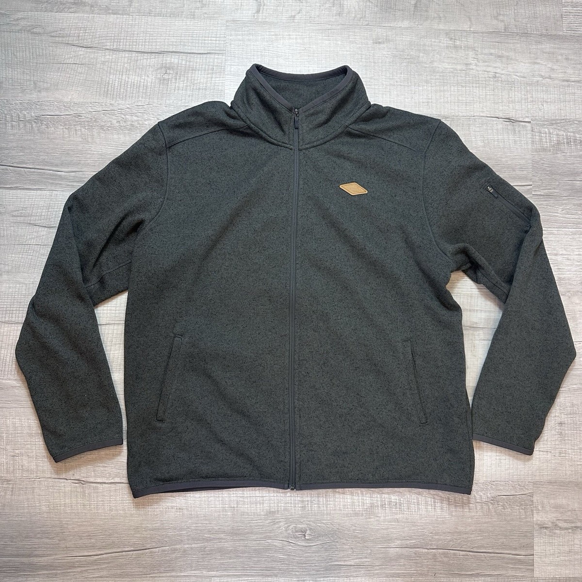 Merrell Sweater Weather Mens 2XL Gray Fleece Full Zip Mock Neck