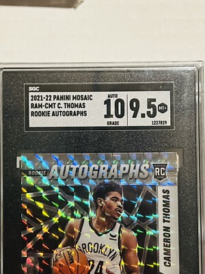 CAM CAMERON THOMAS 2021-22 Panini Mosaic Prizm RC Auto SGC 10 9.5