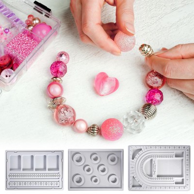 DIY Design Wood Beading Boards Trays Necklace Bracelet Beads Mats Jewelry Making