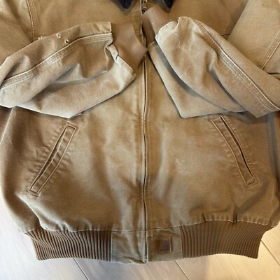 Vintage Carhartt Santa Fe Jacket 2XL Tan Heavy Workwear Full Zip