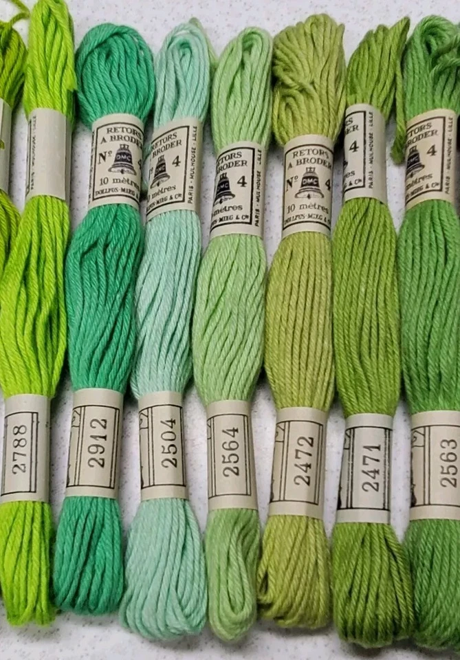 23 DMC Retors #4 Embroidery Floss Lot of 23 Different Colors GREENS - Image 3 of 4