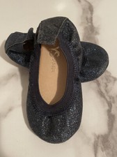 Yosi Samra Navy Blue Glitter Toddler Ballet Flats Sz 5Y Girls Samara