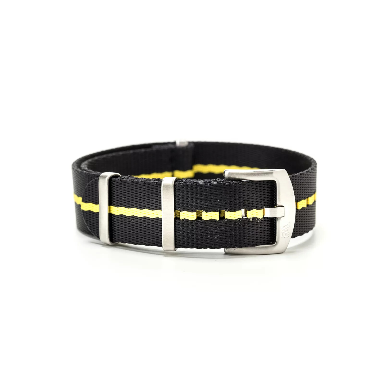Watch Strap Military Nylon Black/Yellow by WB Original - 20, 22 mm