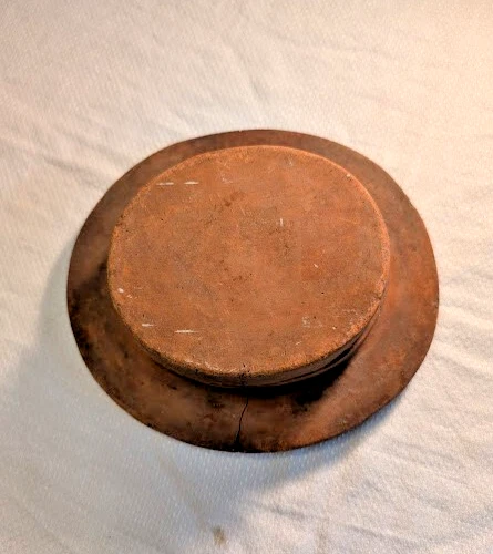 RARO Antiguo Sombrero de Arcilla de Sombrerería Bloque/Forma 7"L x 6"W x 3" H Fabricantes Marca Interior Foto 2 de 4