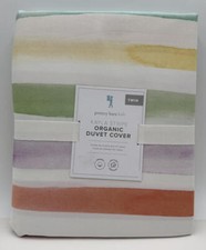 Pottery Barn Kids Kayla Rainbow Stripe Organic TWIN Duvet Cover Multi