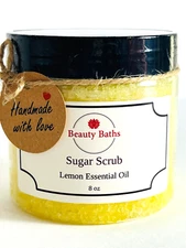 Lemon Sugar Scrub Exfoliating Body Scrub gift for her handmade sugar bath scrub